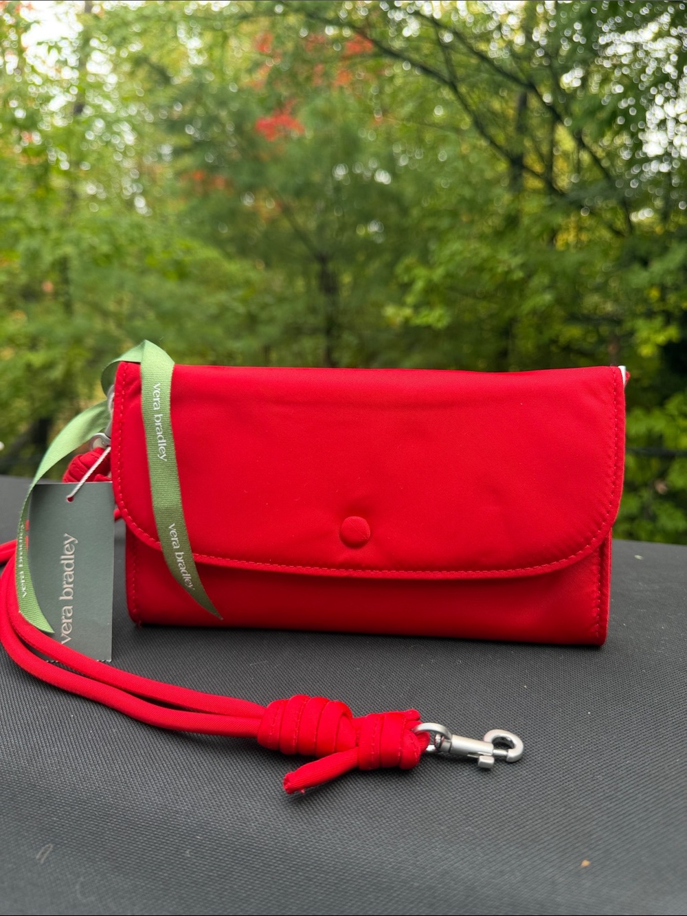 Vera Bradley Red Snap Foldover Wristlet